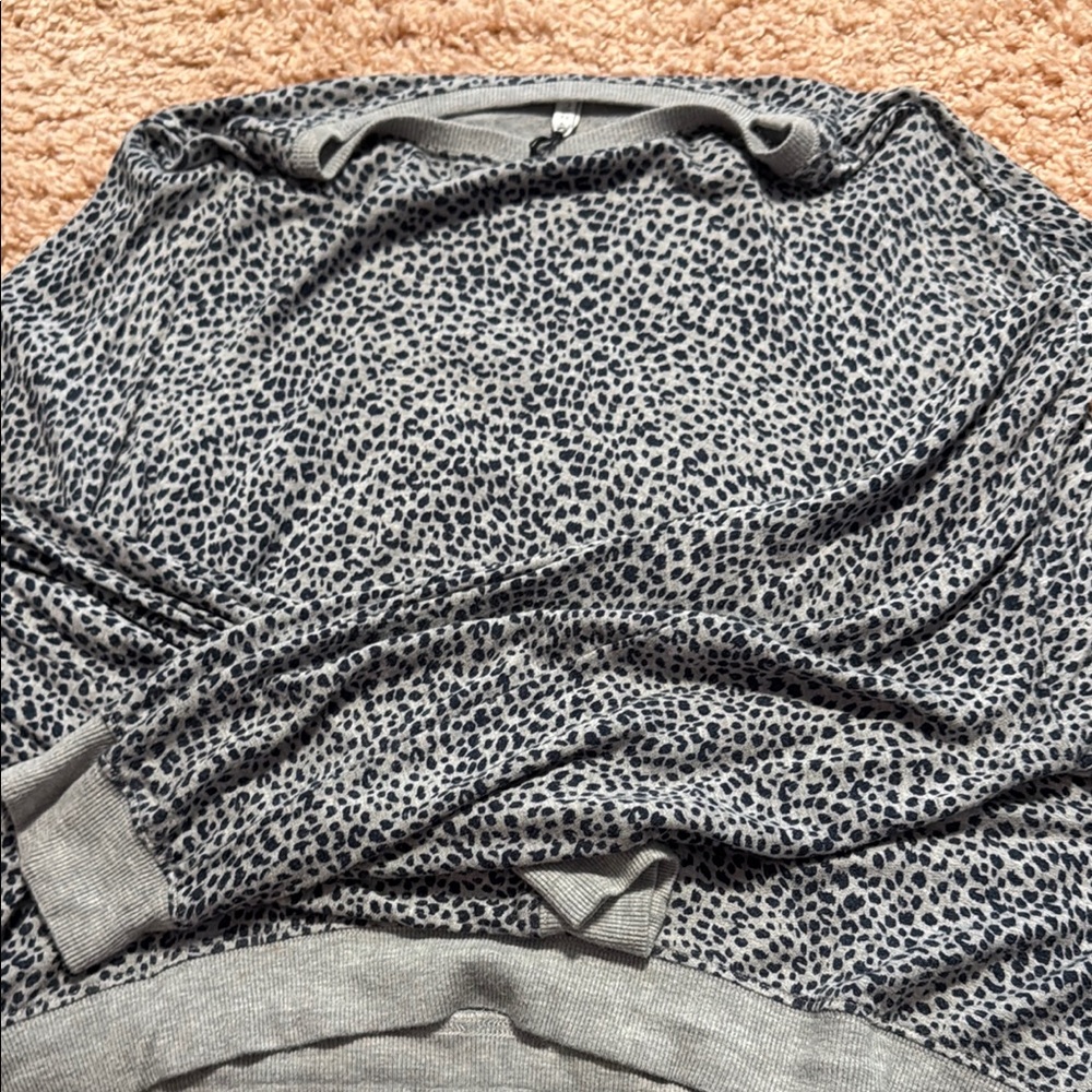 Z Supply Gray and Black Animal Print Top